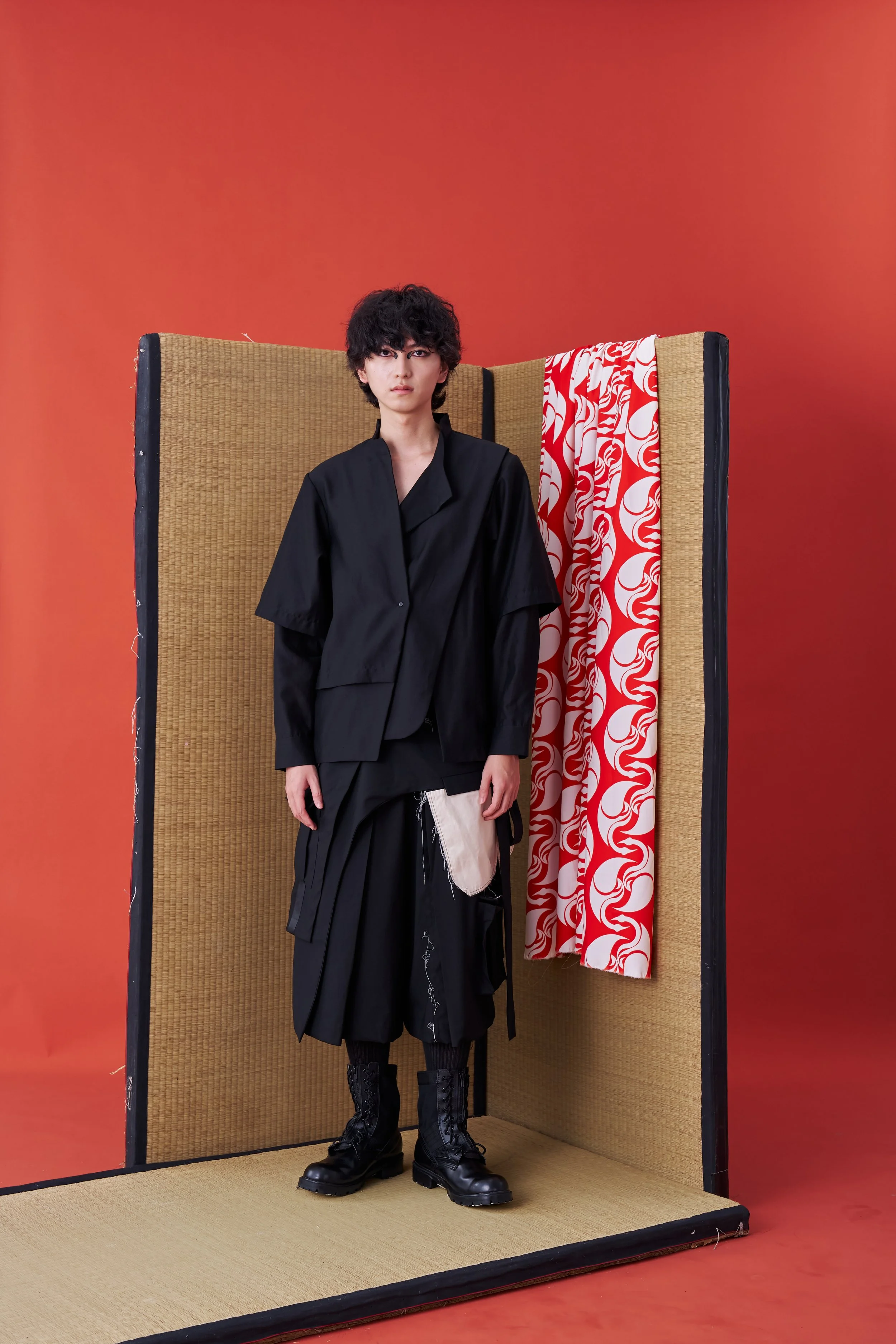 INF Multi-layered Deconstructed Sleeve Shirt (Black) — INF